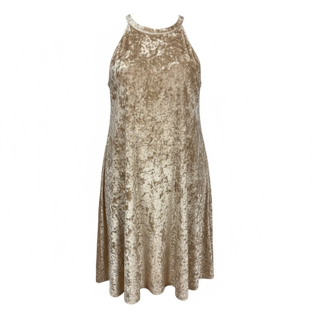 NWOT Wishlist Crushed Velvet Champagne Dress L